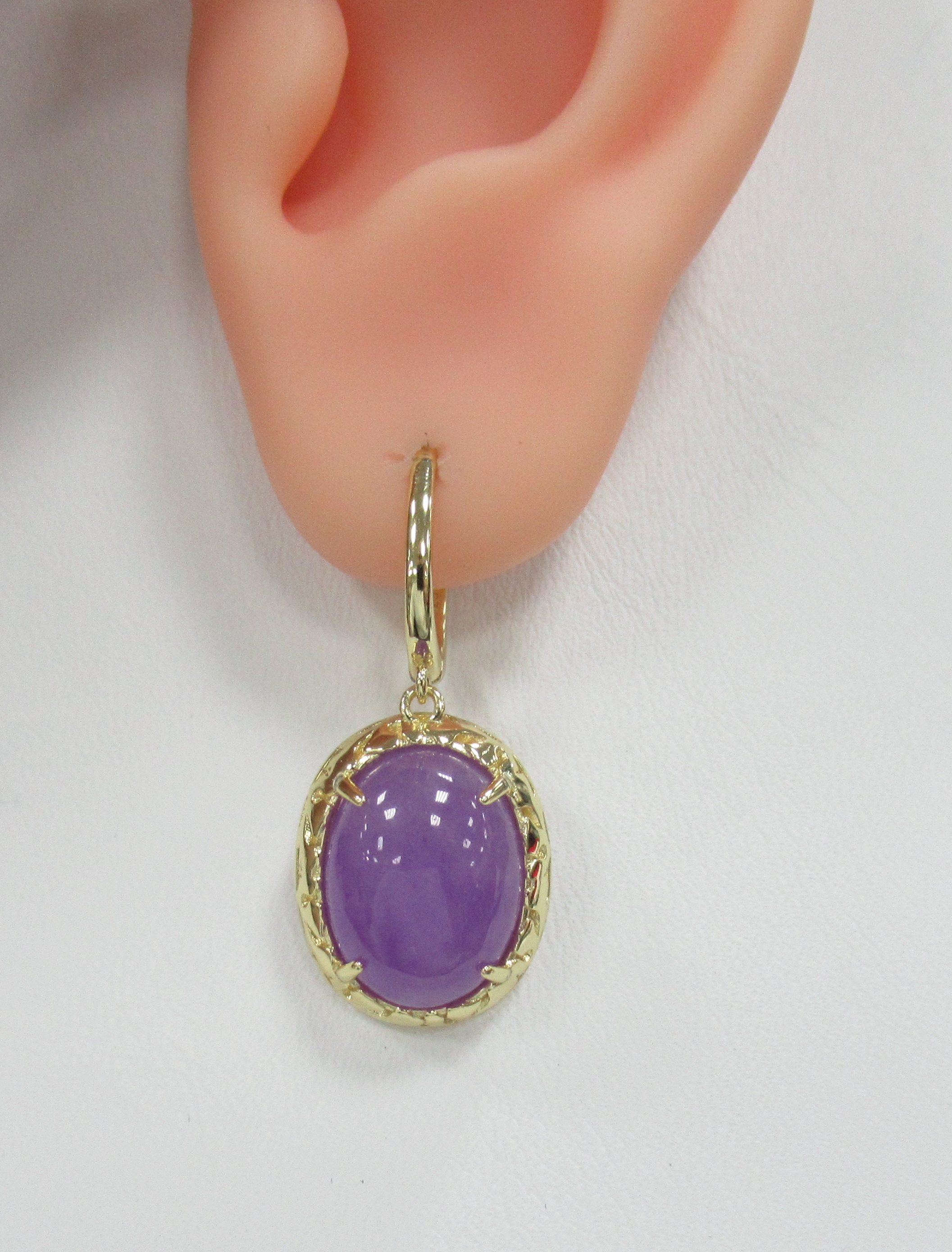 Серебряные серьги с лавандовыми жадеитами